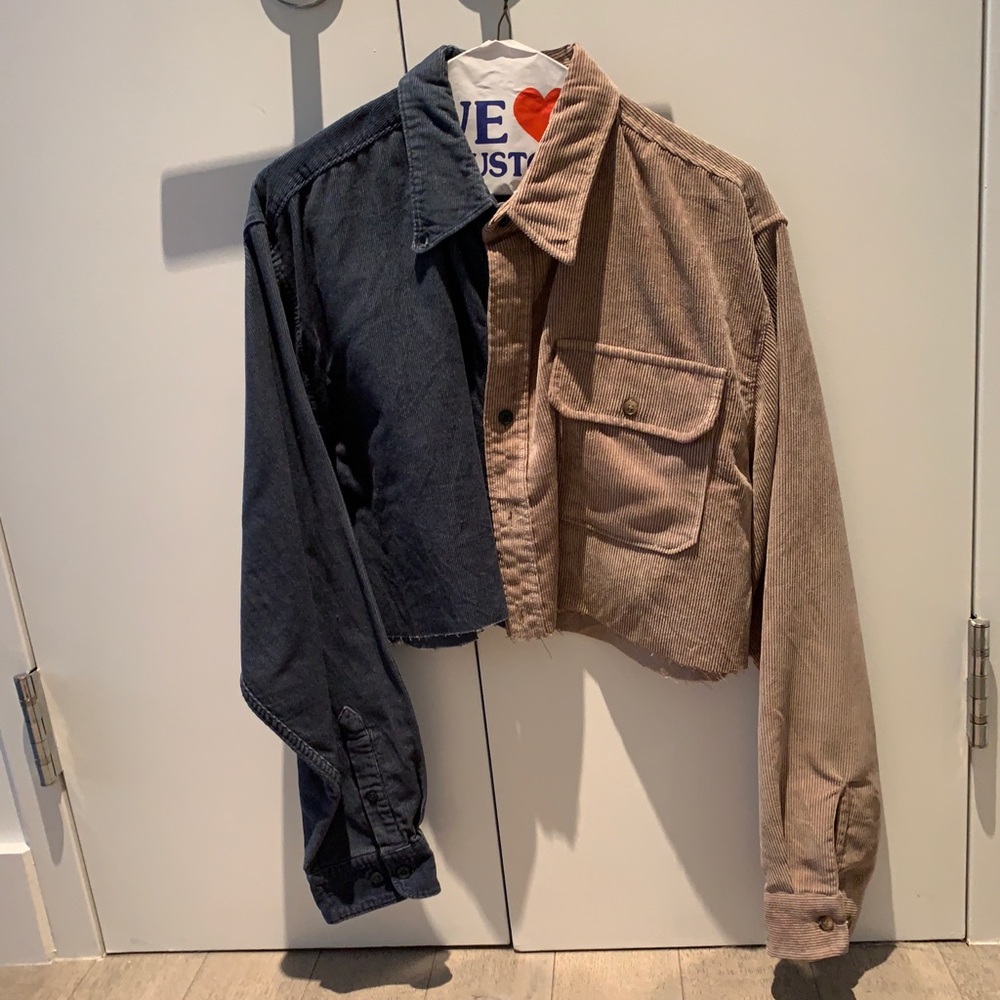 Urban Outfitters Upcycled Corduroy Cropped Jacket